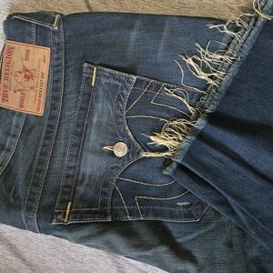 True Religion Distressed Blue Jeans